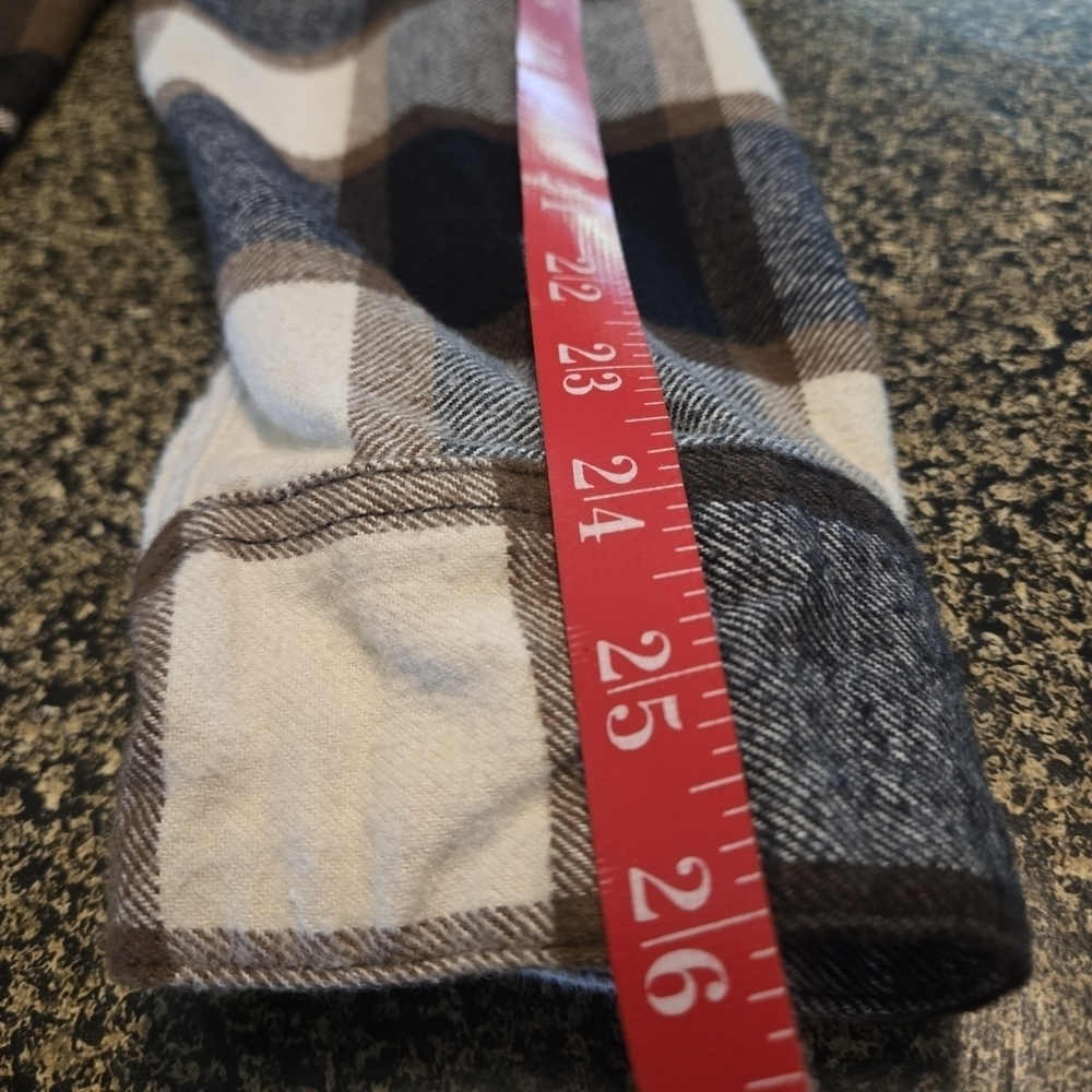 Hollister Women's L Hooded Split Plaid Shacket TwoTone Colorblock Cotton Flannel - Picture 16 of 16